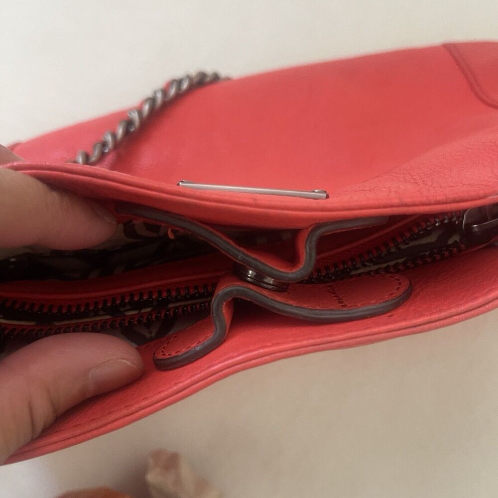 Rebecca Minkoff Swing Chain Orange Persimmon Leather Shoulder Bag - Picture 11 of 16
